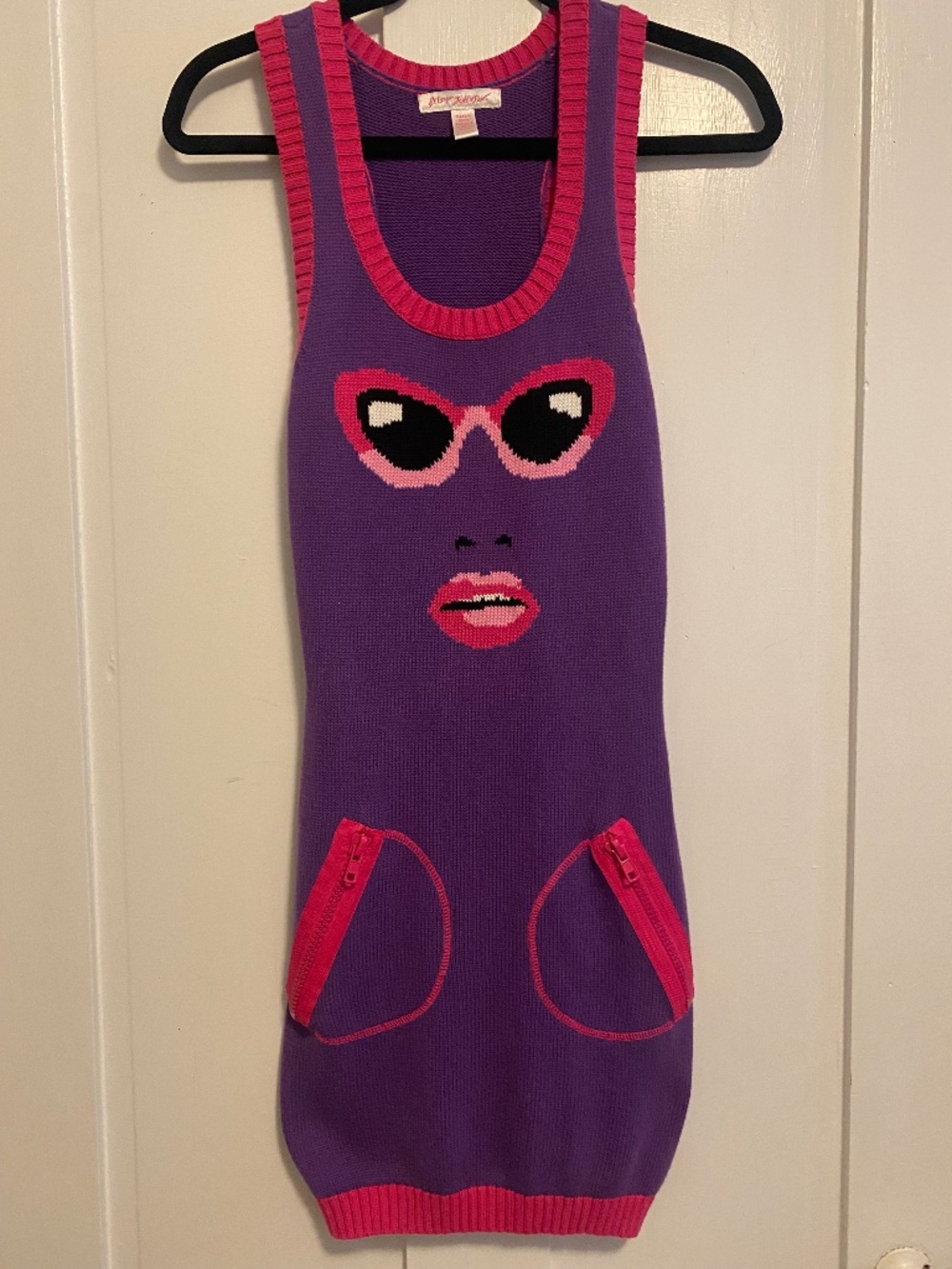 Vintage Betsey Johnson Knit Mini Dress size Medium